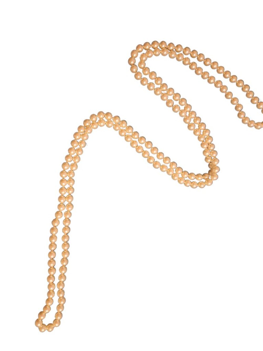 Vintage Cream Faux Pearl Necklace, Extra Long, 60" Long